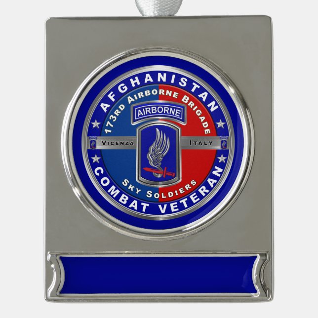 173. Im Flugzeug Brigade Afghanistan Veteran Banner-Ornament Silber (Vorderseite)