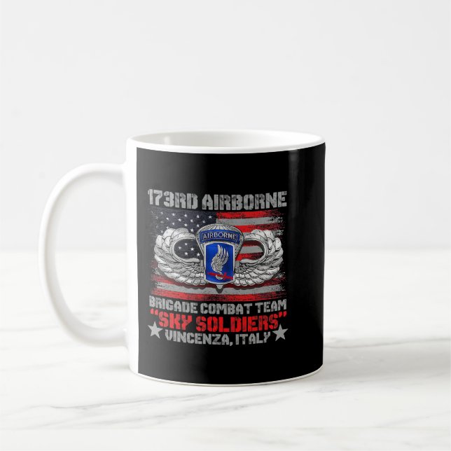 173. Im Flugzeug Brigade Combat Team U.S Flag Vete Kaffeetasse (Links)