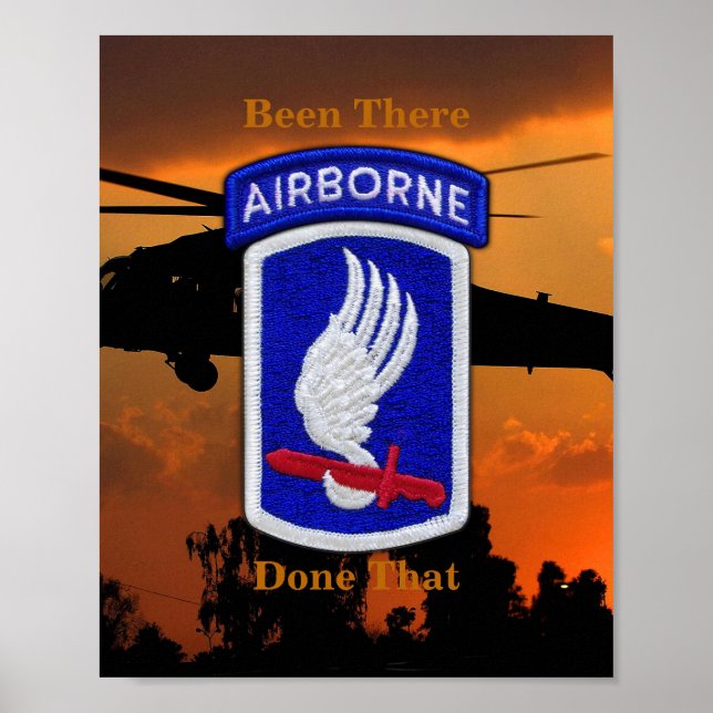173. Im Flugzeug Brigade Sky Soldiers Patch Print Poster (Vorne)