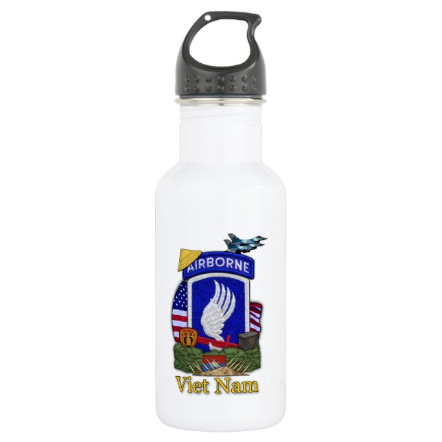 173. im Flugzeug Brigade vietnam war vets water Bo Edelstahlflasche (Vorderseite)