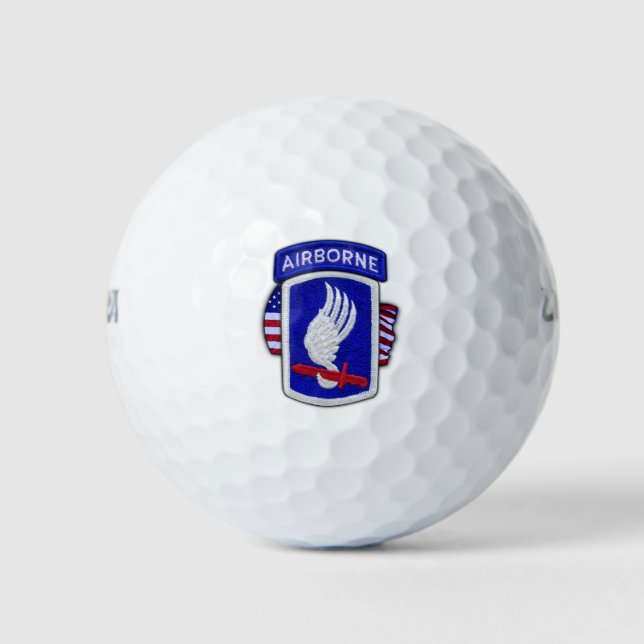 173. im Flugzeug Himmelssoldaten Veteranen-Patch Golfball (Vorderseite)