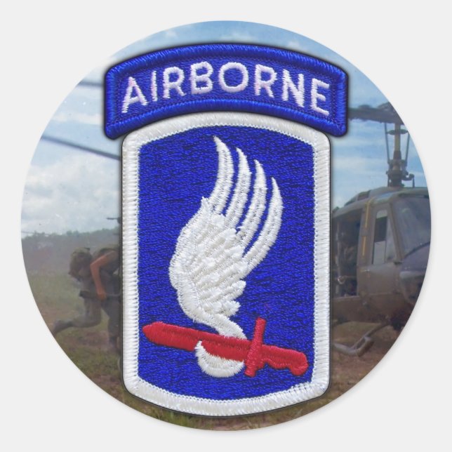 173rd ABN im Flugzeug Brigaden-Veteranentierärzte Runder Aufkleber (Vorderseite)