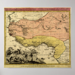 1743 West Africa Map Poster