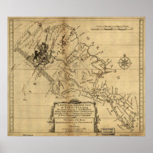 1747 Karte des nördlichen Necks von Virginia Poster