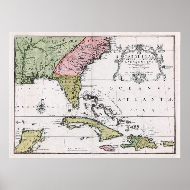 1755 Carolina und Florida und die Bahamianischen I Poster (Vorne)