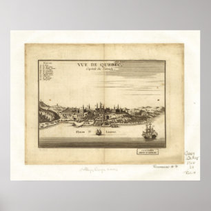 1755 St. Laurent Montreal Quebec Panoramakarte Poster