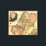 1759 Karte des antiken Israel mit den 12 Stämmen Leinwanddruck<br><div class="desc">Von Tobias Conrad Lotter - "Jüdische Ausdrücke",  bietet ein Shopping-Erlebnis,  da Sie sonst nirgends finden werden. Willkommen in unserem Geschäft. Sagen Sie Ihren Freunden von uns und schicken Sie ihnen unseren Link: http://www.zazzle.com/YehudisL?rf=238549869542096443*</div>