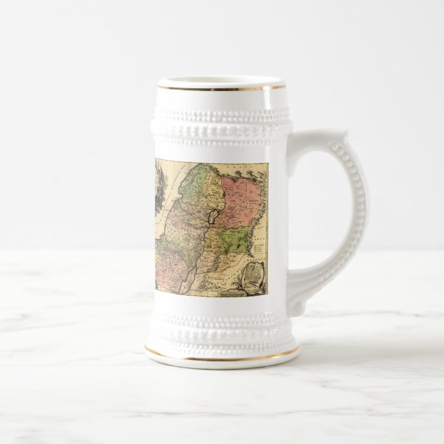 1759 - Karte von altem Israel mit den 12 Stämmen Bierglas (Rechts)