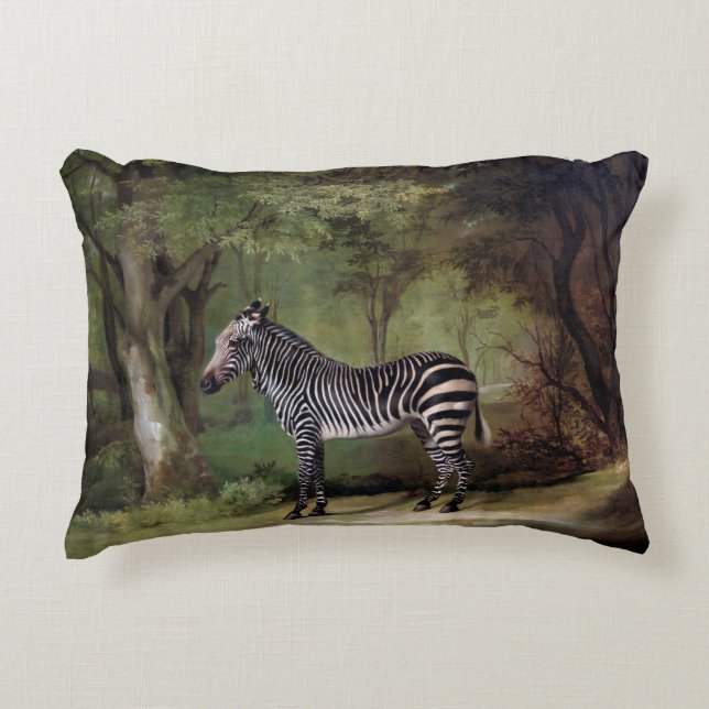 1763 antikes Gemälde eines Zebrawergkissens Dekokissen (Vorderseite)