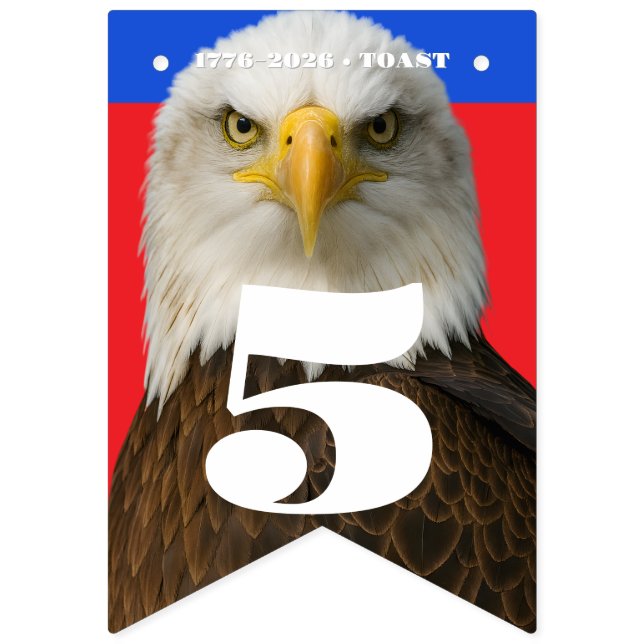 1776–2026 • 16-Flag Celebration Banner, Editable Wimpelkette (Dreizehnte Fahne)