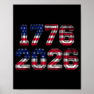 1776-2026 250. Geburtstag Amerikanisches Flagge Ad Poster