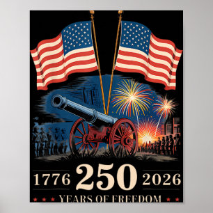 1776 2026 250 Jahre Freiheit 250. Amerikanisches J Poster