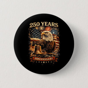 1776 2026 250. Jahrestag Patriotische USA-Flagge D Button