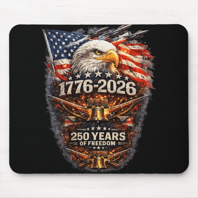 1776-2026 Adler 250 Jahre Freiheit Patriot Ameri Mousepad (Vorne)