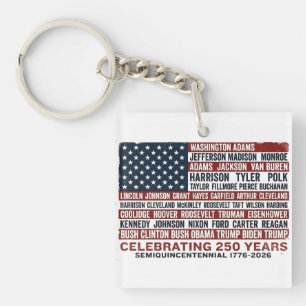 1776-2026 America 250. Jubiläum Präsidenten Auto Schlüsselanhänger