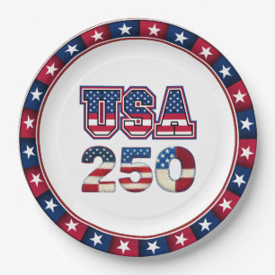 1776–2026 Amerika-Jubiläum Pappteller