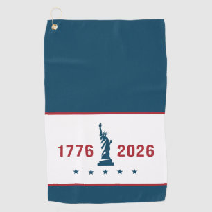 1776 2026 Freiheitsstatue Rot Weiß & Blau Golfhandtuch