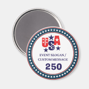 1776–2026 Halbquincentennial USA 250 Patriotisch Magnet