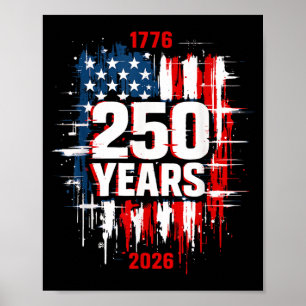 1776-2026 Patriotische amerikanische nge Flagge 25 Poster