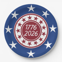 1776-2026 Patriotische Party-Themen Pappteller