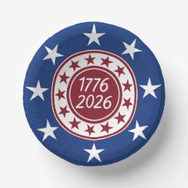 1776-2026 Patriotische Party Themenpapier Pappteller