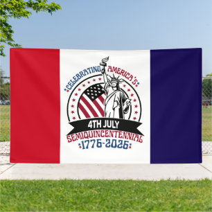 1776–2026 Patriotisches Halbquincentennial-Design Banner