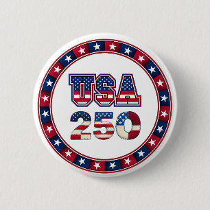 1776–2026 Patriotisches USA 250. Jubiläum Button