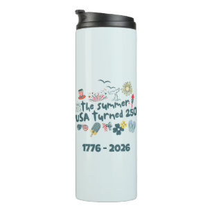1776 - 2026 Retro 250. Jubiläum 4. Juli Thermosbecher