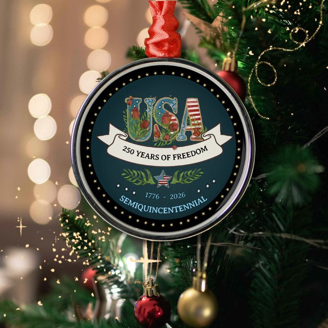 1776-2026 Semiquincentennial Midnight Blue Ornament Aus Metall (1776-2026 Semiquincentennial Midnight Blue Metal Ornament)