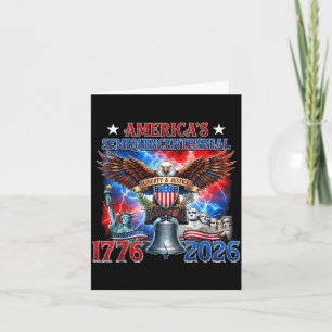 1776-2026 USA 250. Jahrestag 4. Juli Karte