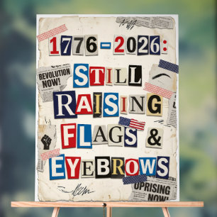 1776-2026 USA 250. Jubiläum Edgy Erpresserbrief Acrylschild