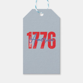 '1776 America" Elegantes Blau-Grau zum 4. Juli Geschenkanhänger