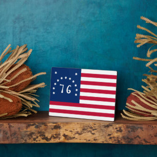 1776 American Battlefield Flag Benningtons Banner Fotoplatte