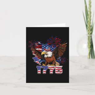 1776 American Flag Adler Patriotic 4. Juli USA Karte