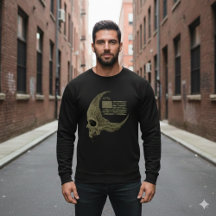 1776 American Flag Skull Halbmond T-Shirt