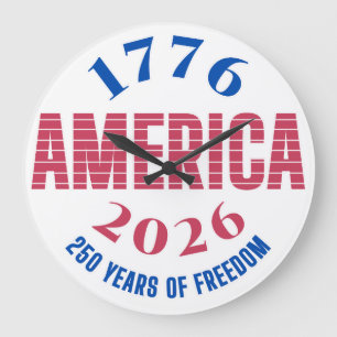 1776 AMERIKA 2026 250 Jahre Freiheit Große Wanduhr