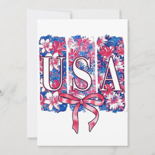1776 Amerika 4. Juli USA Blume Einladung