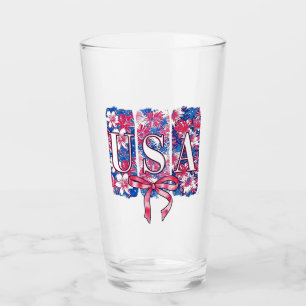 1776 Amerika 4. Juli USA Blume Glas