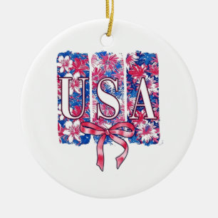 1776 Amerika 4. Juli USA Blumen Blüten Keramik Ornament
