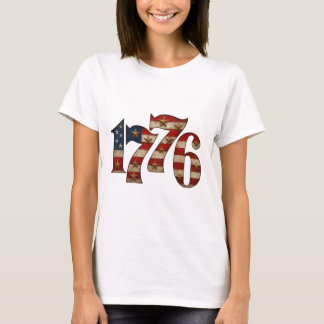 1776 Amerikanische Flagge abgenutzt Sterne T-Shirt