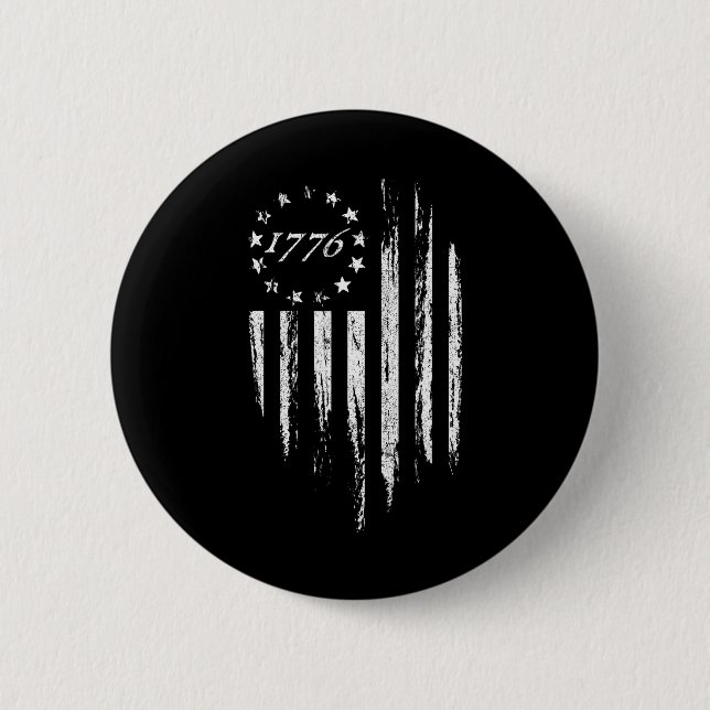 1776 Amerikanische Flagge Betsy Ross 13 Sterne USA Button (Vorderseite)