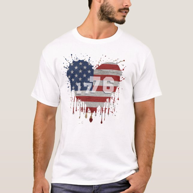 1776 Amerikanische Flagge T-Shirt (Vorderseite)