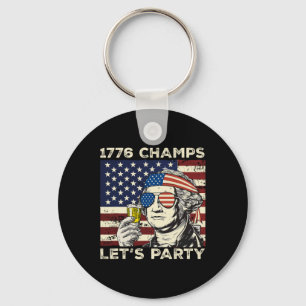 1776 Champs Washington Drink Beer 4. Juli Nove Schlüsselanhänger