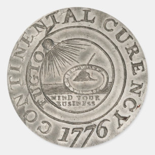 1776 Coin American Revolution der kontinentalen Wä Runder Aufkleber