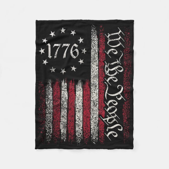 1776 Flag Verfassung Unabhängigkeitstag Amerikanis Fleecedecke (Vorderseite)