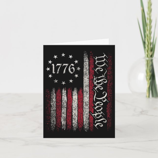 1776 Flag Verfassung Unabhängigkeitstag Amerikanis Karte (Vorderseite)