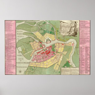 1776 Karte von St. Petersburg Poster