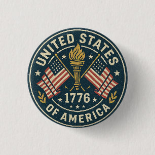 1776 Liberty Torch — Vintages Americana-Siegel Button