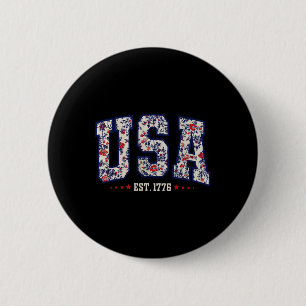 1776 Mädchen am 4. Juli Amerika Button