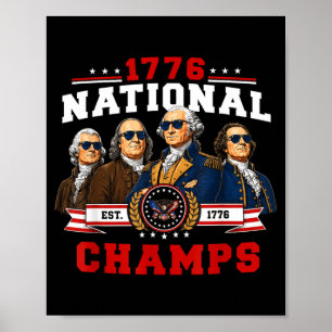 1776 National Champs Lustig Patriotisch 250 Jahre Poster